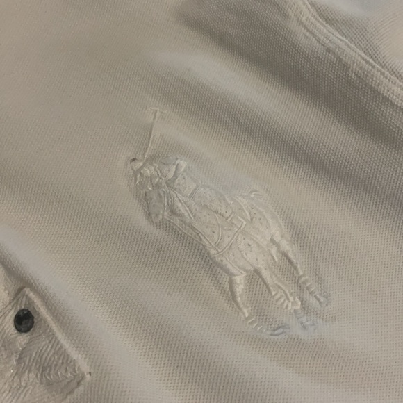 Polo - White color block long sleeve Large - Picture 3 of 6